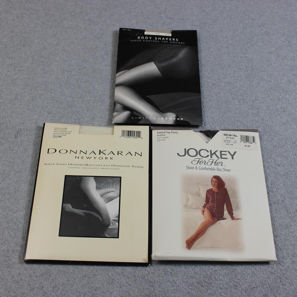 Donna Karan Pantyhose Womens C Sheer Control Lot 3 Tall Career Office Work USA